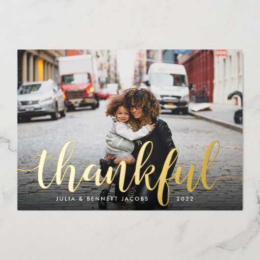 感謝の台本 |感謝祭の写真 箔シーズンカード (正面)