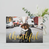 感謝の台本 |感謝祭の写真 箔シーズンカード (立ち正面)