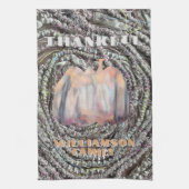 感謝の名字スクリプトかぼちゃ素朴な秋 キッチンタオル (縦)