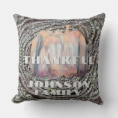 感謝の名字スクリプトかぼちゃ素朴な秋 クッション (正面)