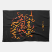 感謝の名賛美前オレンジイエローブラック キッチンタオル (横)