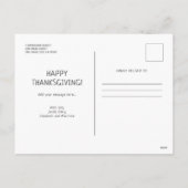 感謝の喜びに満ちた感謝祭 シーズンポストカード (裏面)