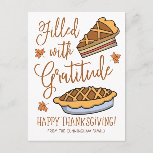 感謝の喜びに満ちた感謝祭 シーズンポストカード (正面)