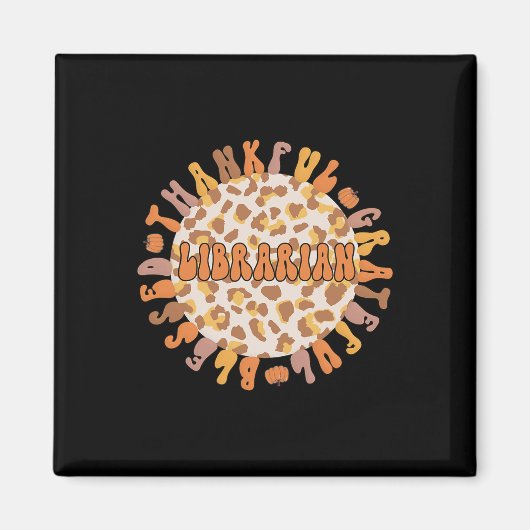 感謝の図書館司書サンクスギビング図書館職員1 マグネット (正面)