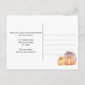 感謝の国カボチャの水の色を移動 案内ポストカード (裏面)