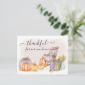 感謝の国カボチャの水の色を移動 案内ポストカード (スタンド正面)