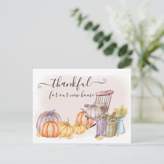 感謝の国カボチャの水の色を移動 案内ポストカード (スタンド正面)