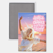 感謝の変化すべてを変更サンセットビーチポスター マグネット (正面/裏面)