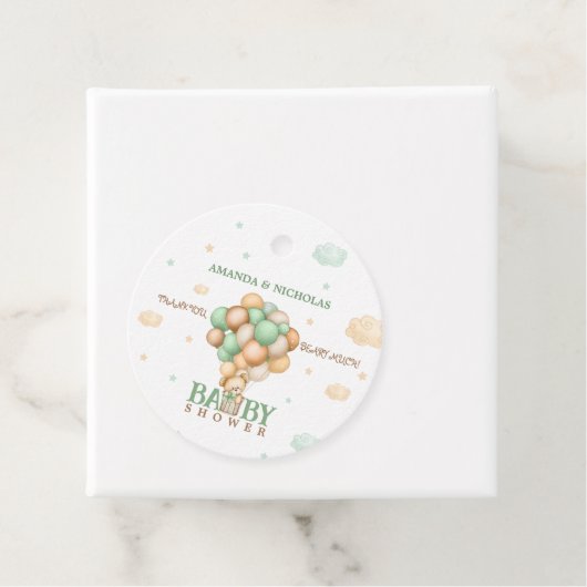 感謝の多くのクマの風船ベビーシャワー フェイバータグ (インサイチュ)