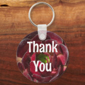 感謝の多肉植物フォトレッドプラントサンキュー キーホルダー (正面)