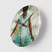 感謝の天使 ラウンド壁時計 (傾斜)