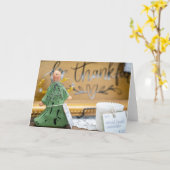 感謝の天使 - ラスティックな感謝祭の装飾 カード (黄色い花)