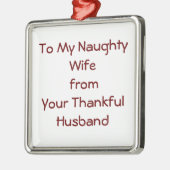 感謝の夫いけなのオーナメントから妻へ メタルオーナメント (左)