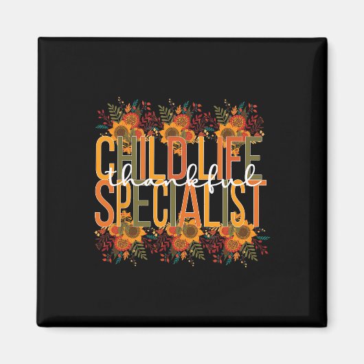 感謝の子どもの生活の専門家の感謝祭 マグネット (正面)