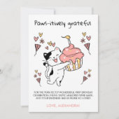 感謝の子猫の1歳の誕生日 サンキューカード (正面)