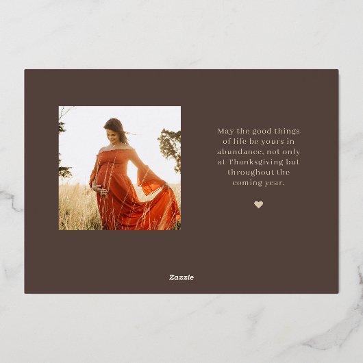 感謝の季節のホイル感謝祭フォトカード 箔シーズンカード (裏面)