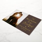 感謝の季節のホイル感謝祭フォトカード 箔シーズンカード (回転した状態)