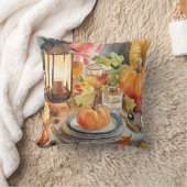 感謝の季節の暖かい感謝灯 クッション (ブランケット)