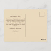 感謝の季節の暖かな宴 水彩ランタン ポストカード (裏面)