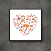 感謝の季節の秋ハートグラフィック ポスター