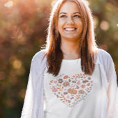 感謝の季節の秋ハートグラフィック Tシャツ