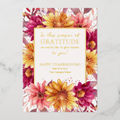 感謝の季節秋フローラ感謝祭金ゴールド 箔シーズンカード (正面)