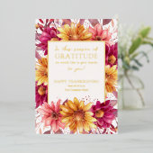 感謝の季節秋フローラ感謝祭金ゴールド 箔シーズンカード (立ち正面)