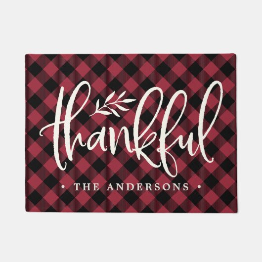 感謝の季節 |感謝祭パーソナライズされた ドアマット (正面)