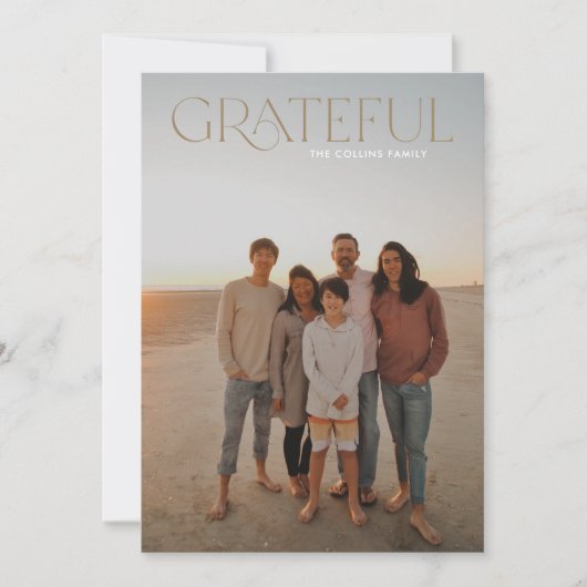 感謝の完全な写真モダン感謝提供フォトカード シーズンカード (正面)