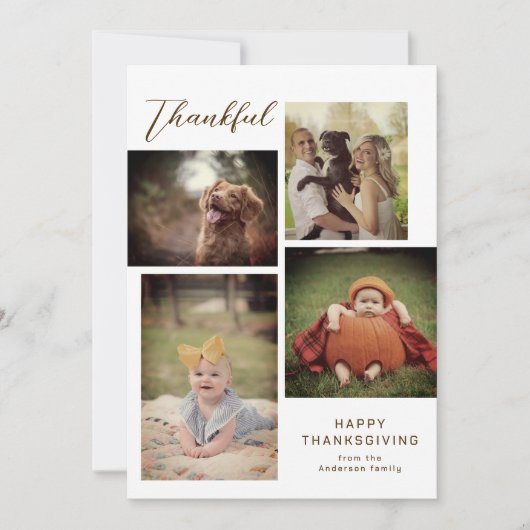 感謝の家族のコラージュ感謝モダンの写真 シーズンカード (正面)