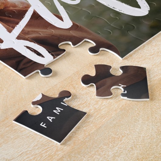 感謝の家族の写真を水平 ジグソーパズル (側面)