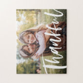 感謝の家族の写真を水平 ジグソーパズル (縦)