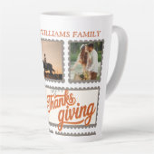 感謝の家族の感謝の写真コラージュのキープサック カフェラテマグ (右アングル)