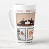 感謝の家族の感謝の写真コラージュのキープサック カフェラテマグ (左アングル)