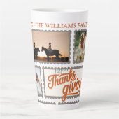 感謝の家族の感謝の写真コラージュのキープサック カフェラテマグ (正面)