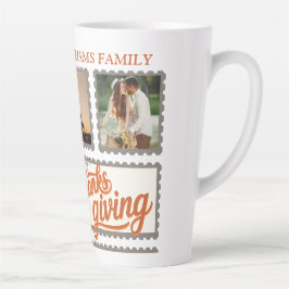 感謝の家族の感謝の写真コラージュのキープサック カフェラテマグ