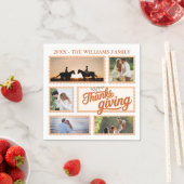 感謝の家族の感謝の写真コラージュのキープサック スタンダードカクテルナプキン (インサイチュ)