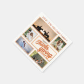 感謝の家族の感謝の写真コラージュのキープサック スタンダードカクテルナプキン (角)