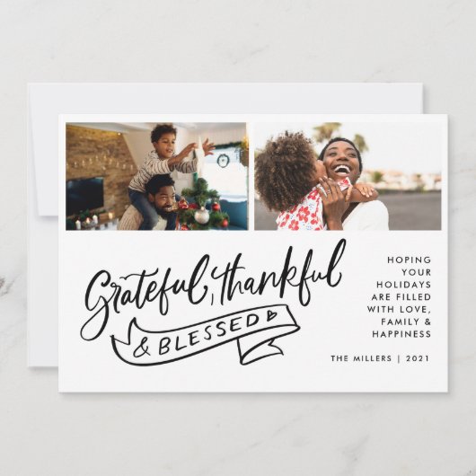 感謝の家族の賛美写真クリスマス (正面)