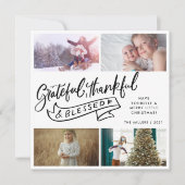 感謝の家族の賛美写真クリスマス シーズンカード (正面)