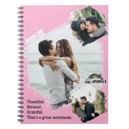 感謝の家族賛美の写真ノート ノートブック (正面)