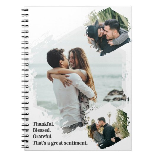 感謝の家族賛美の写真ノート ノートブック (正面)