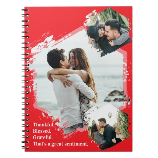 感謝の家族賛美の写真ノート ノートブック (正面)
