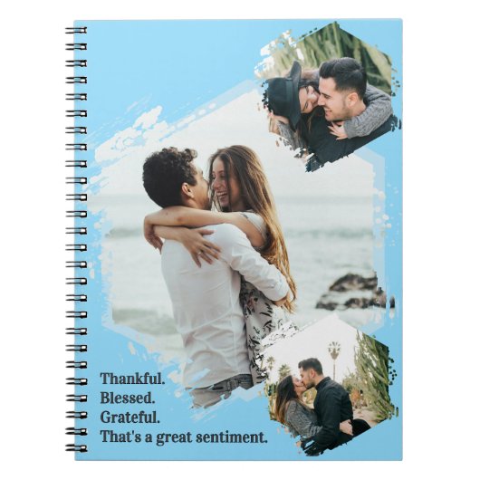 感謝の家族賛美の写真ノート ノートブック (正面)