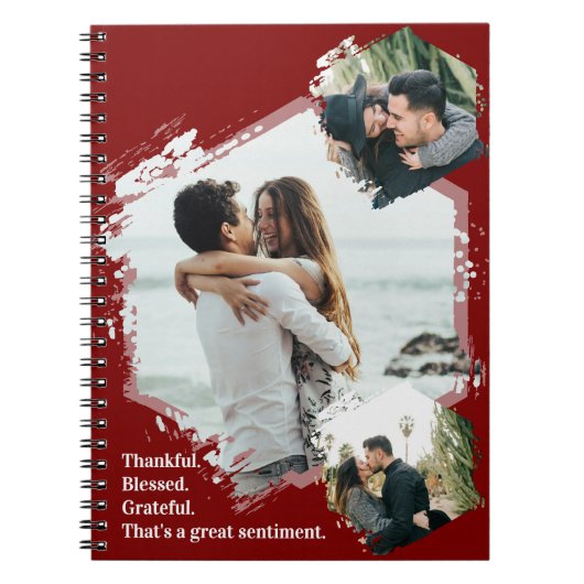 感謝の家族賛美の写真ノート ノートブック (正面)