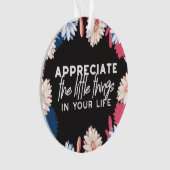 感謝の小さなことの引用文クラシックラウンド オーナメント (正面)