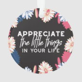 感謝の小さなことの引用文クラシックラウンド オーナメント (裏面)