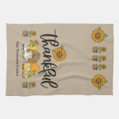 感謝の小さなひまわり格言家族 キッチンタオル (横)