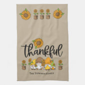 感謝の小さなひまわり格言家族 キッチンタオル (縦)