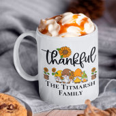 感謝の小さなひまわり格言家族 コーヒーマグカップ